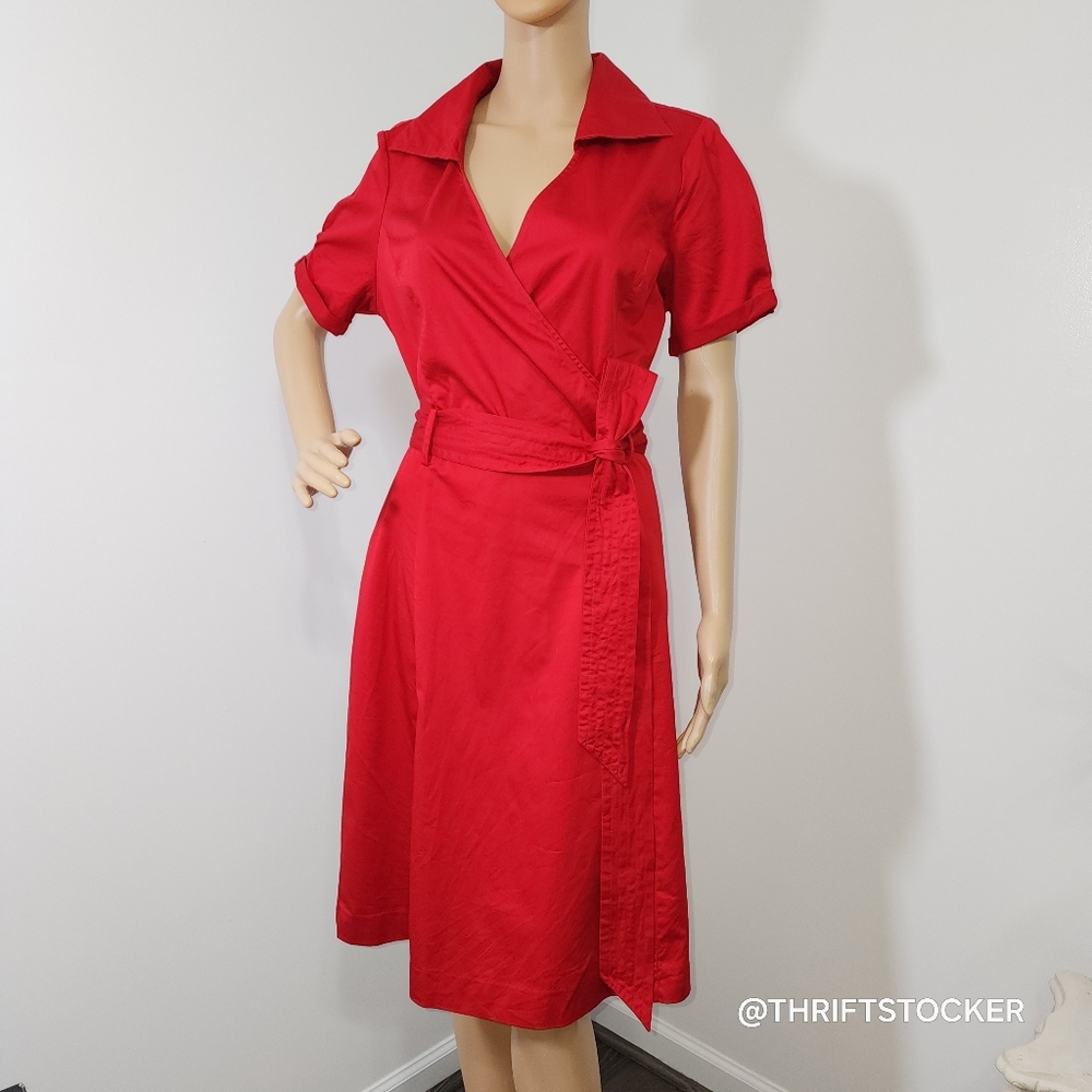 The Limited Red Faux Wrap Dress